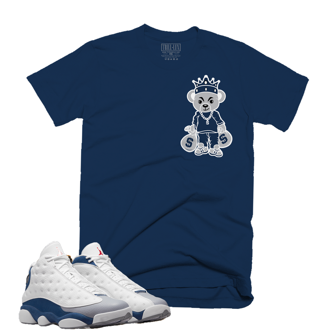 Teddy King | Retro Air Jordan 13 French Blue Colorblock T-shirt