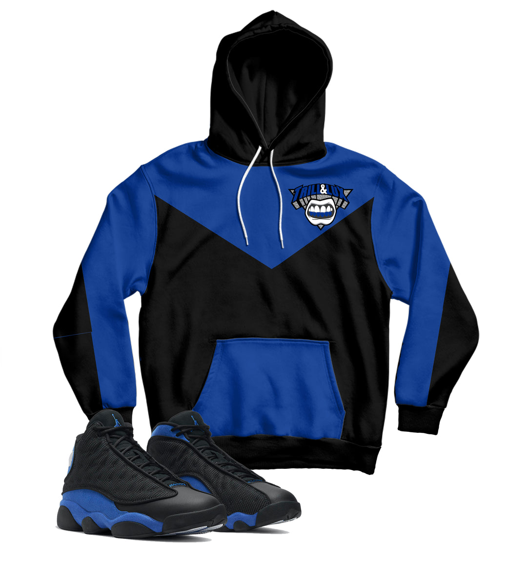 v2 Trill Grill | Air Jordan 13 Black Royal Inspired Hoodie |