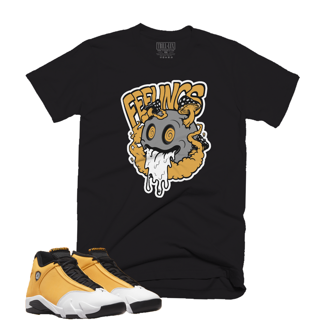 Smiley Feelings | Retro Air Jordan 14 Ginger Colorblock T-shirt