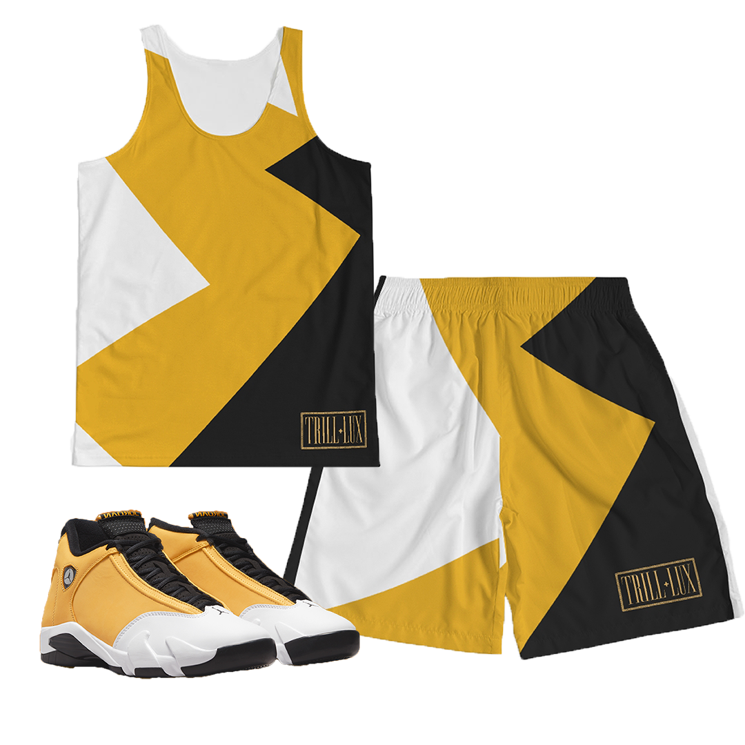 Trill & Lux | Retro Air Jordan 14 Ginger Fragment Tank & Short Set
