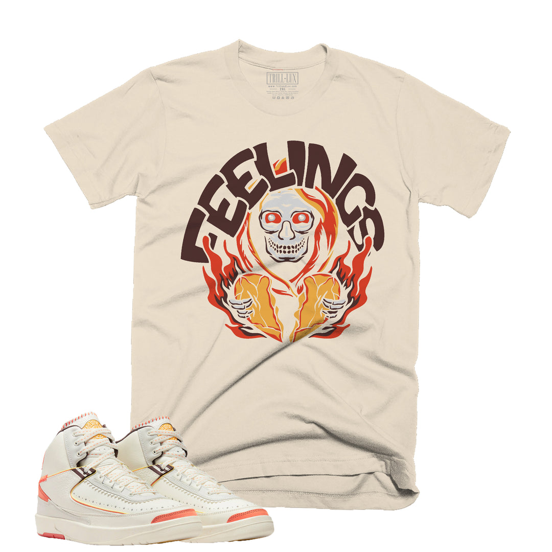 Death Feelings | Retro Air Jordan 2 Maison Chateau Rouge Colorblock T-shirt