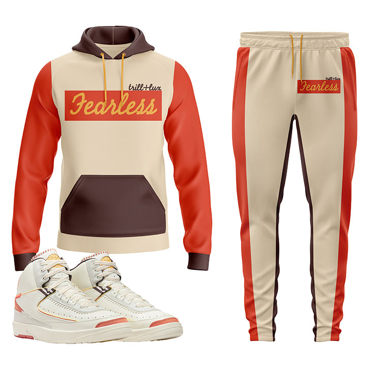HSTLR | Retro Air Jordan 2 Maison Chateau Rouge Fearless Hoodie & Jogger Set