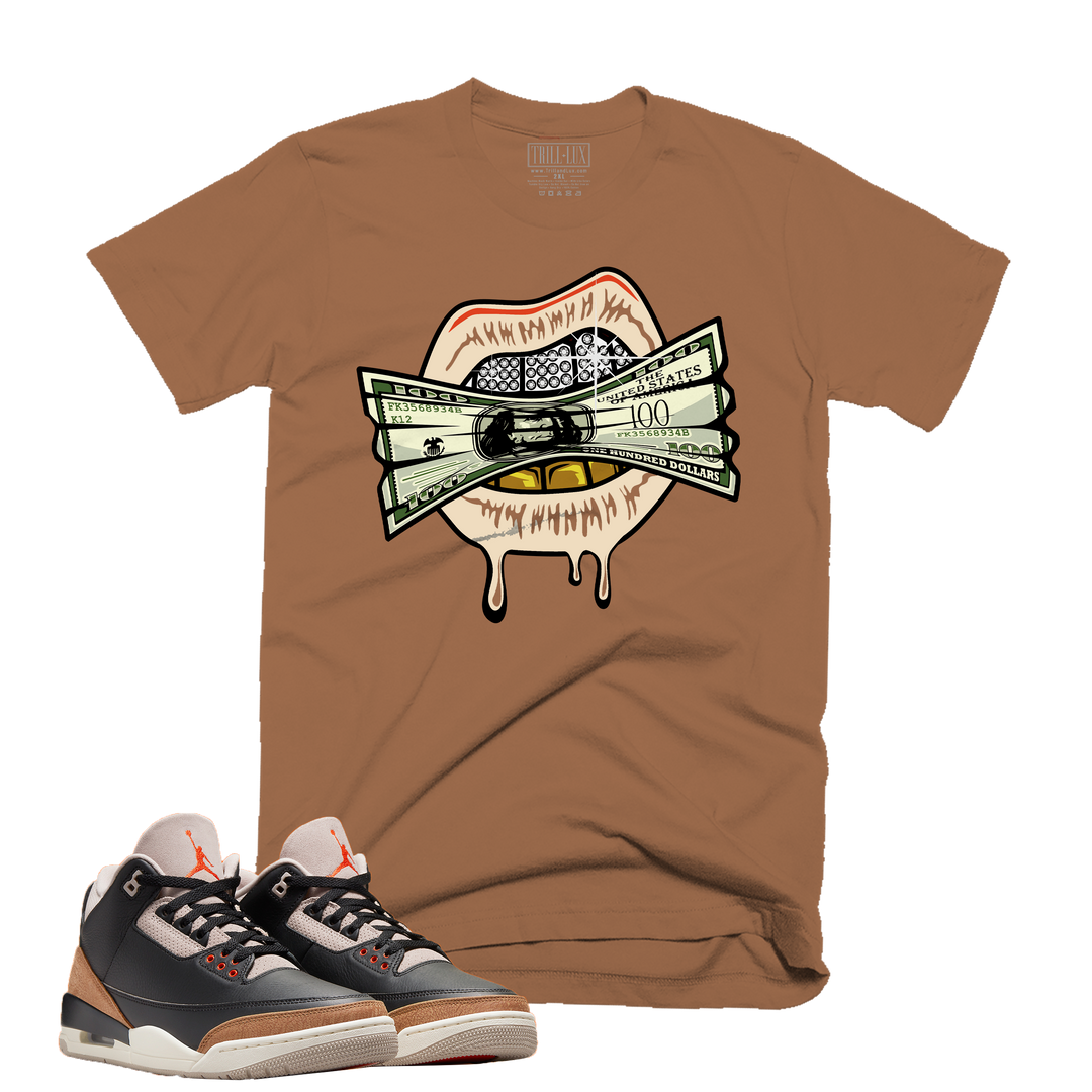 Money Lips | Retro Air Jordan 3 Desert Elephant Colorblock T-shirt