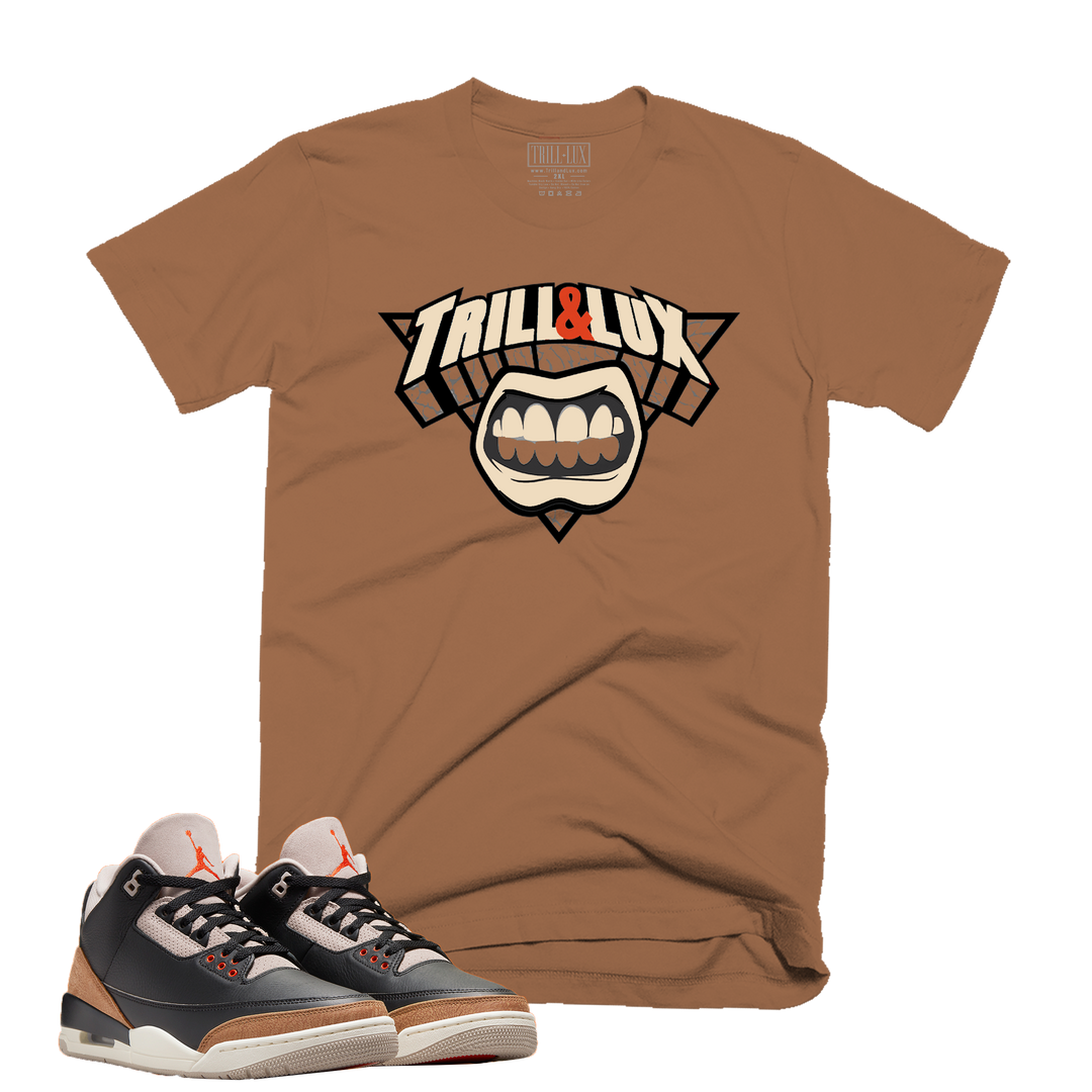 Trill & Lux Knick | Retro Air Jordan 3 Desert Elephant Colorblock T-shirt