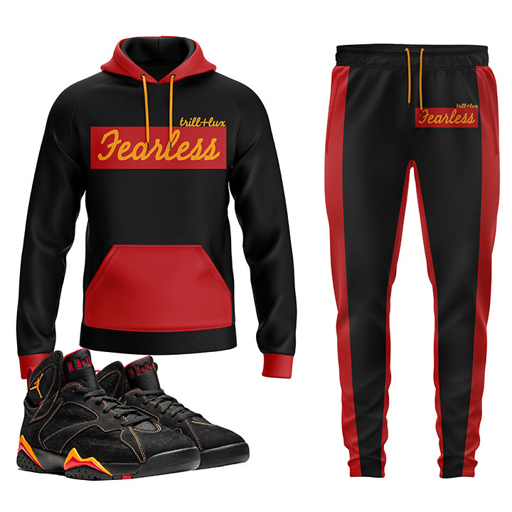 Fearless | Retro Jordan 7 Black Citrus Hoodie and Jogger Set