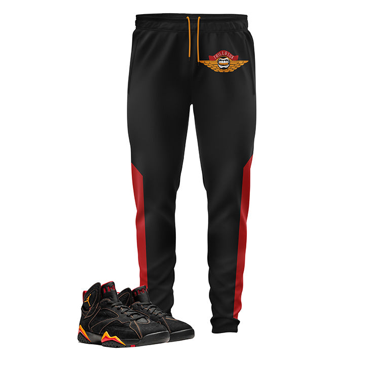Trill & Lux Flight - Red | Retro Jordan 7 Black Citrus Jogger