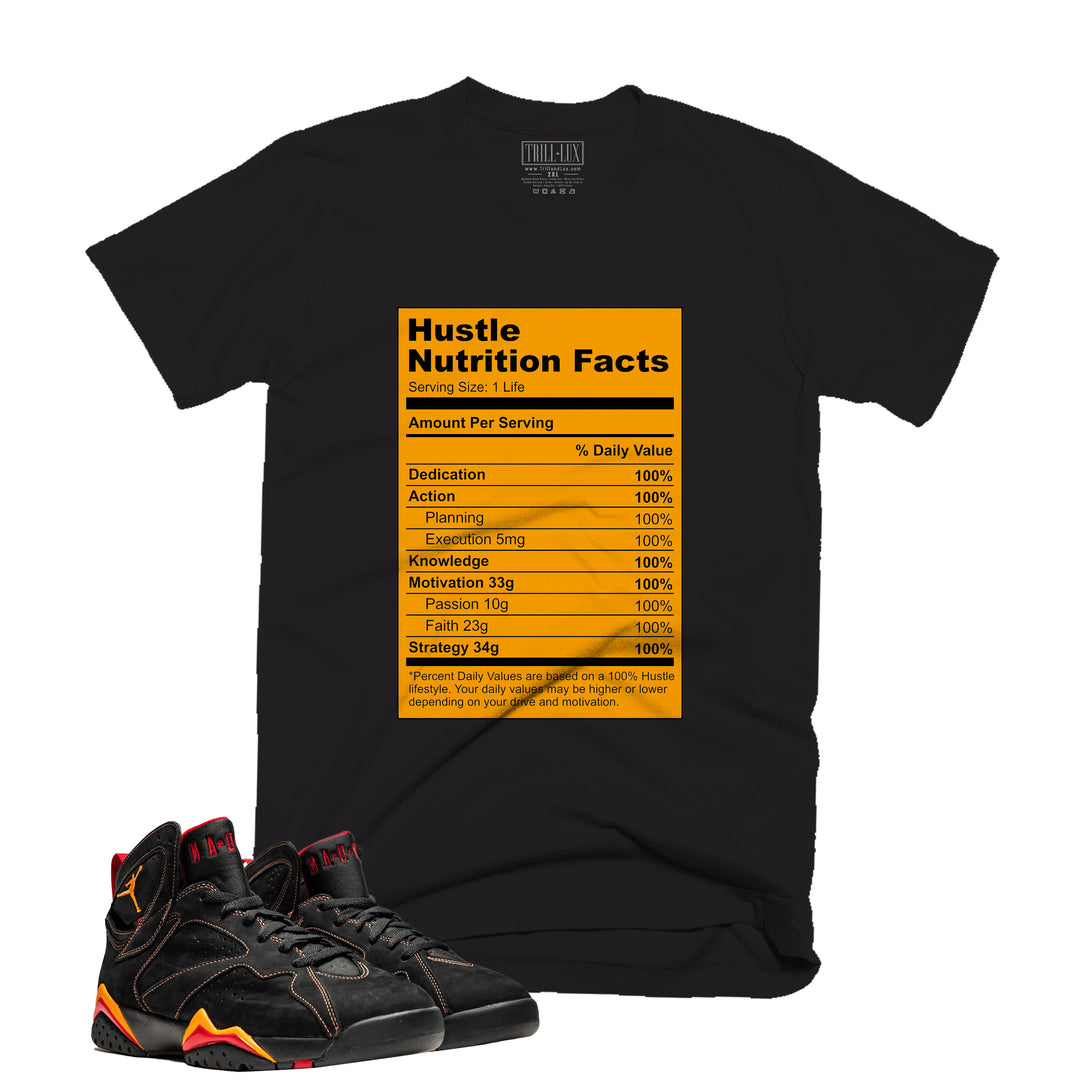 Hustle Nutrition | Retro Air Jordan 7 Black Citrus Colorblock T-shirt