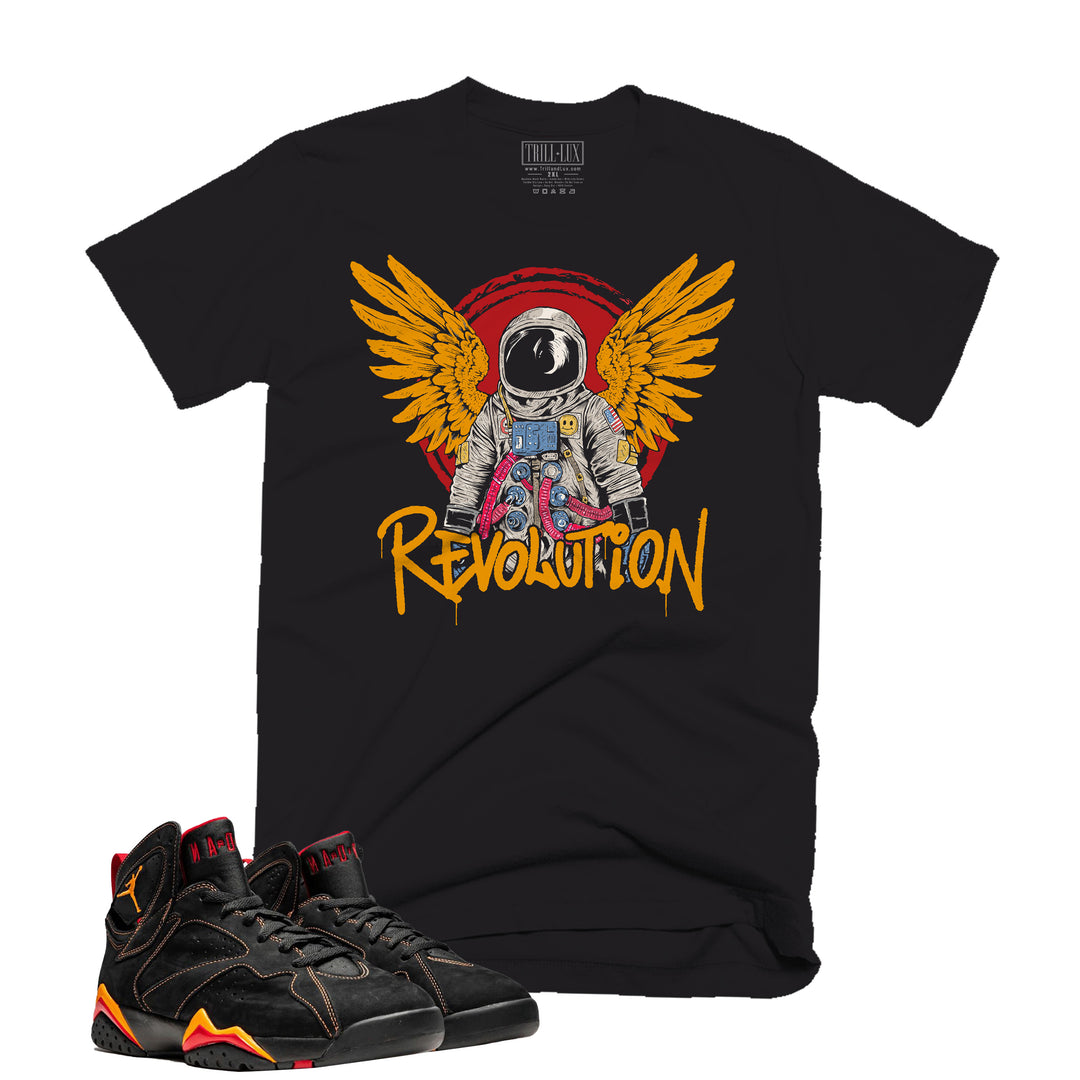 Revolution | Retro Air Jordan 7 Black Citrus Colorblock T-shirt