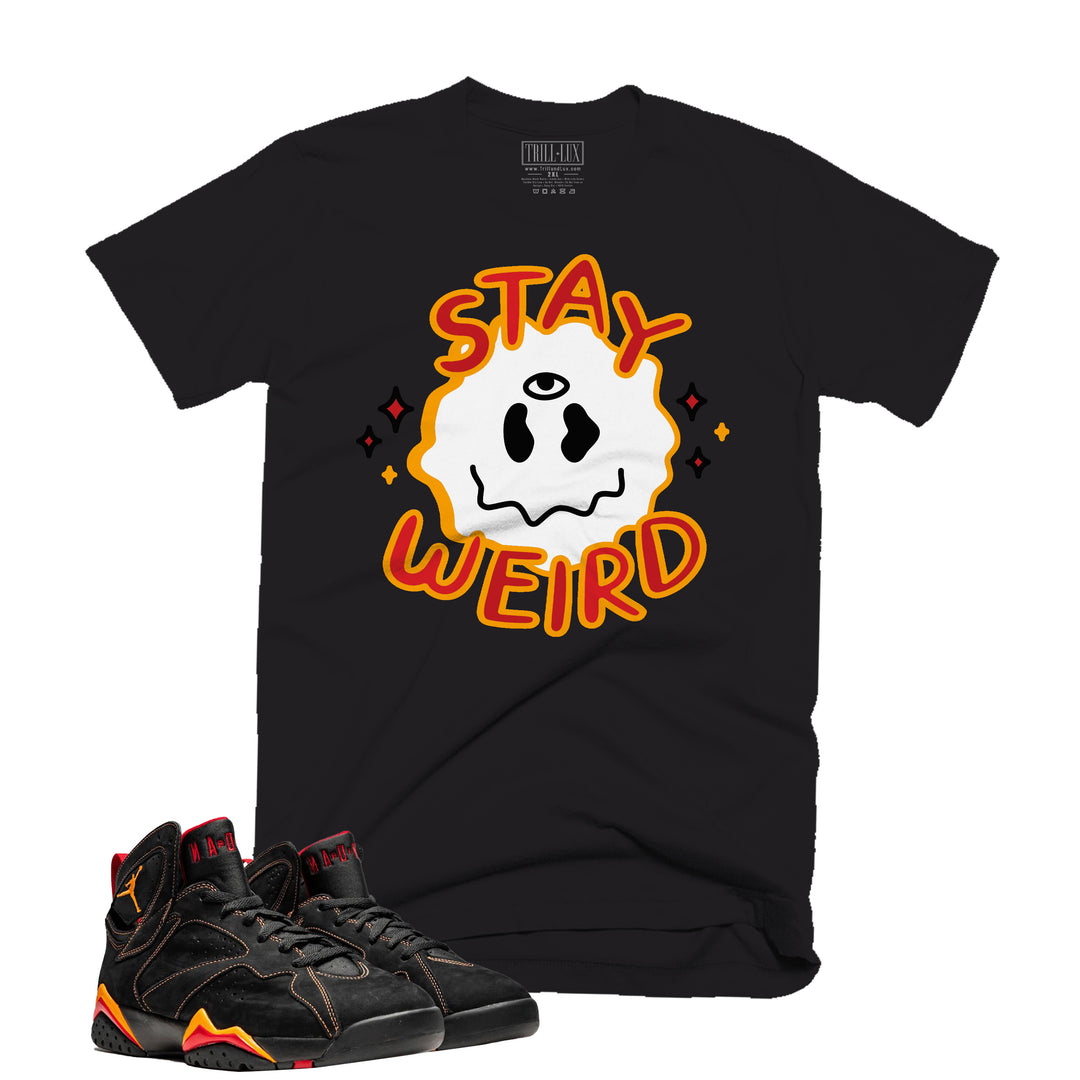 Stay Weird | Retro Air Jordan 7 Black Citrus Colorblock T-shirt