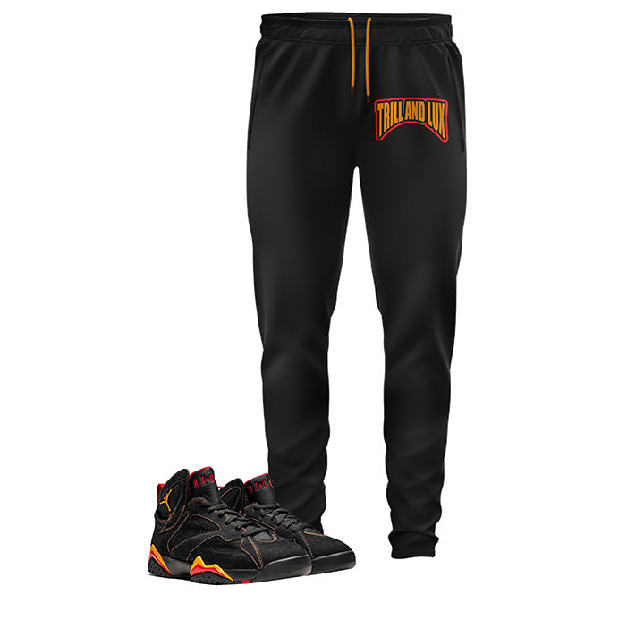 Trill & Lux | Retro Jordan 7 Black Citrus Jogger
