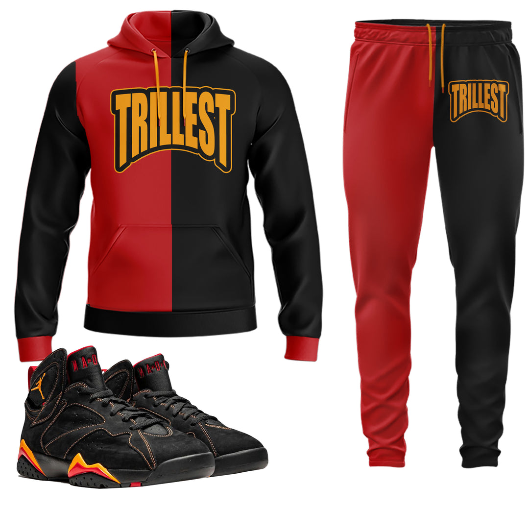 Trillest | Retro Jordan 7 Black Citrus Hoodie and Jogger Set