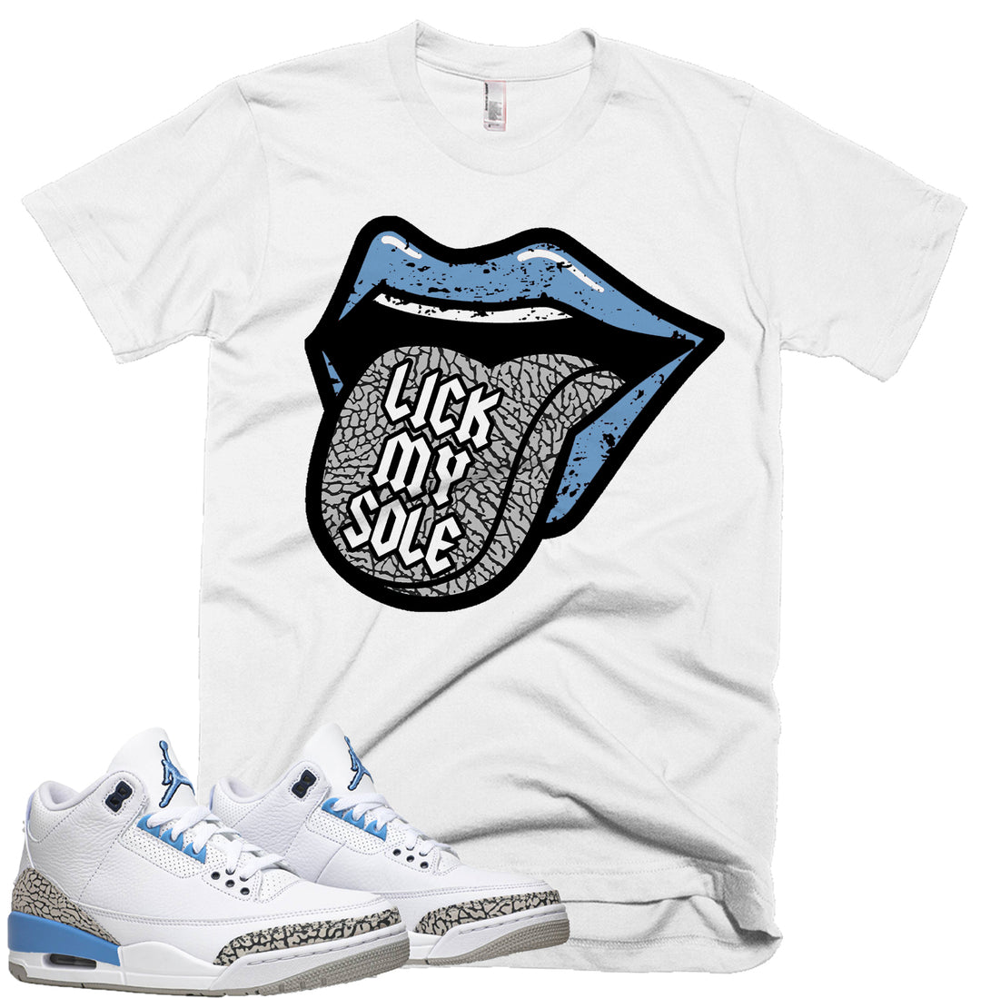 Trill & Lux  I Lick My Sole Tee | Retro Jordan 3 UNC Colorblock T-shirt
