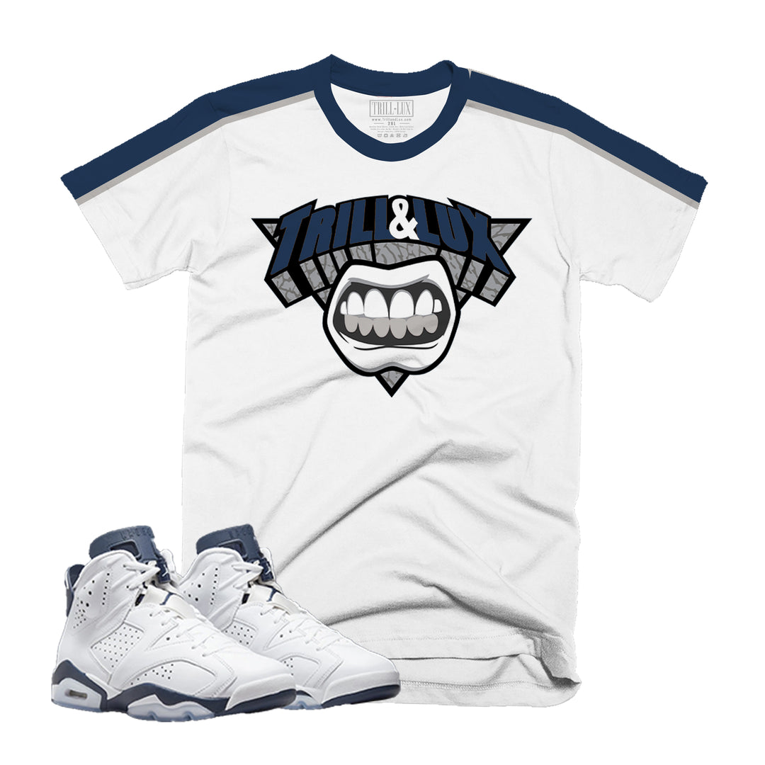 Logo | Retro Air Jordan 6 Midnight Navy Colorblock T-shirt