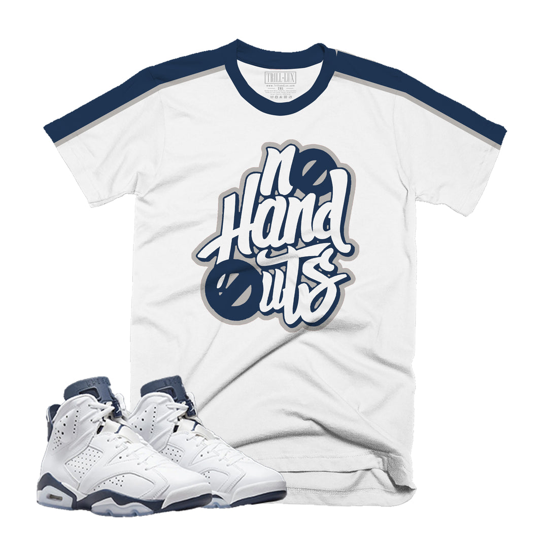No Hand Outs | Retro Air Jordan 6 Midnight Navy Colorblock T-shirt