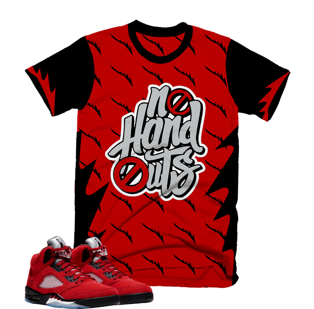 No Hand Outs Tee | Retro Air Jordan 5 Toro Bravo Colorblock T-shirt