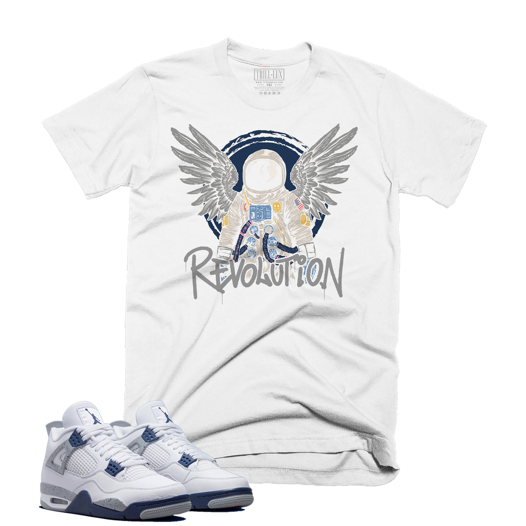Revolution Tee | Retro Air Jordan 4 Midnight Navy Colorblock T-shirt