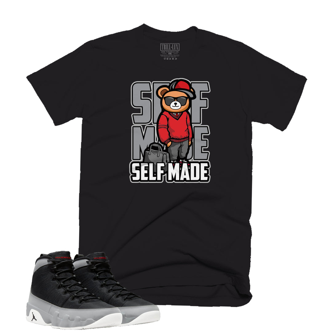 Self Made Tee | Retro Air Jordan 9 Black and Particle Grey T-shirt