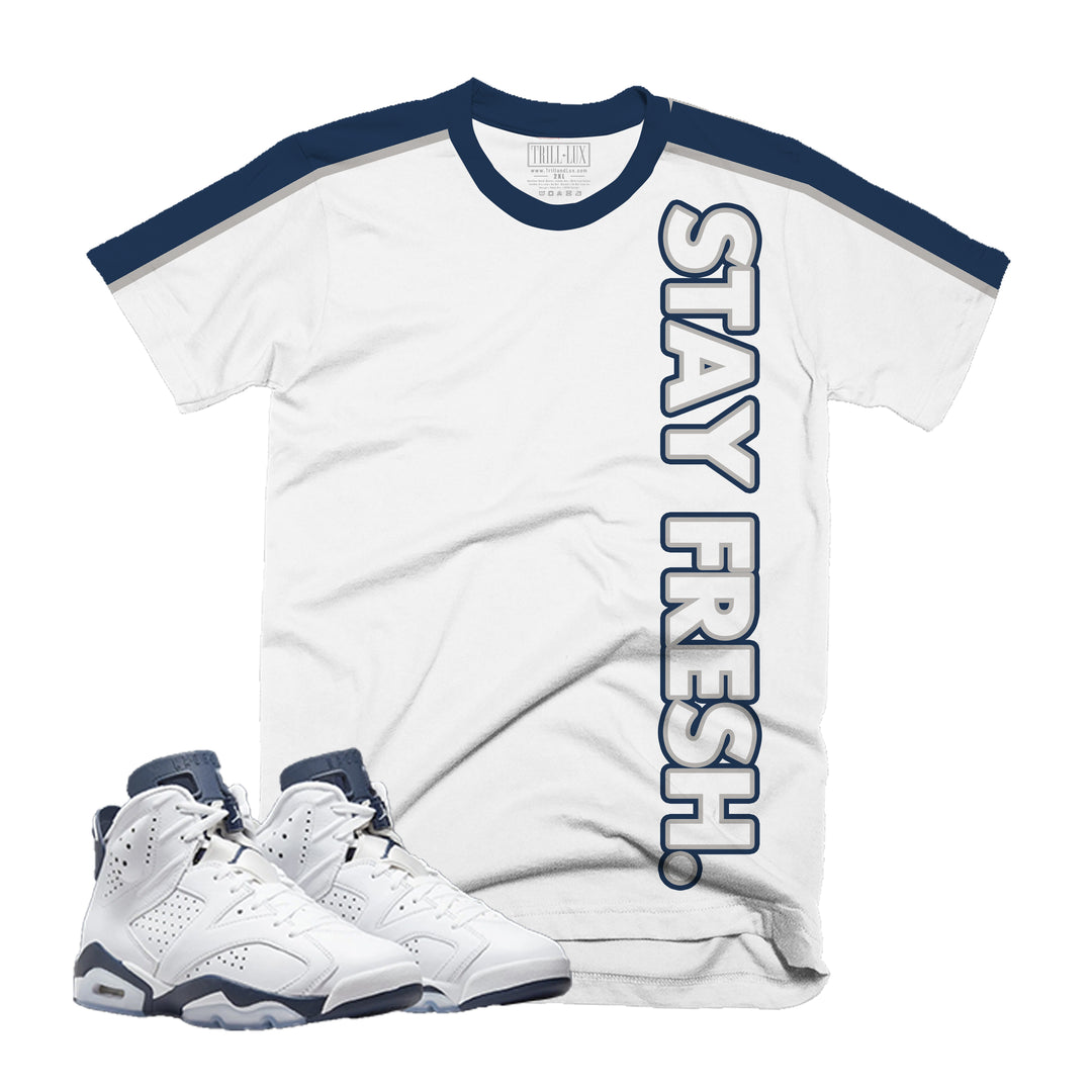 Stay Fresh | Retro Air Jordan 6 Midnight Navy Colorblock T-shirt