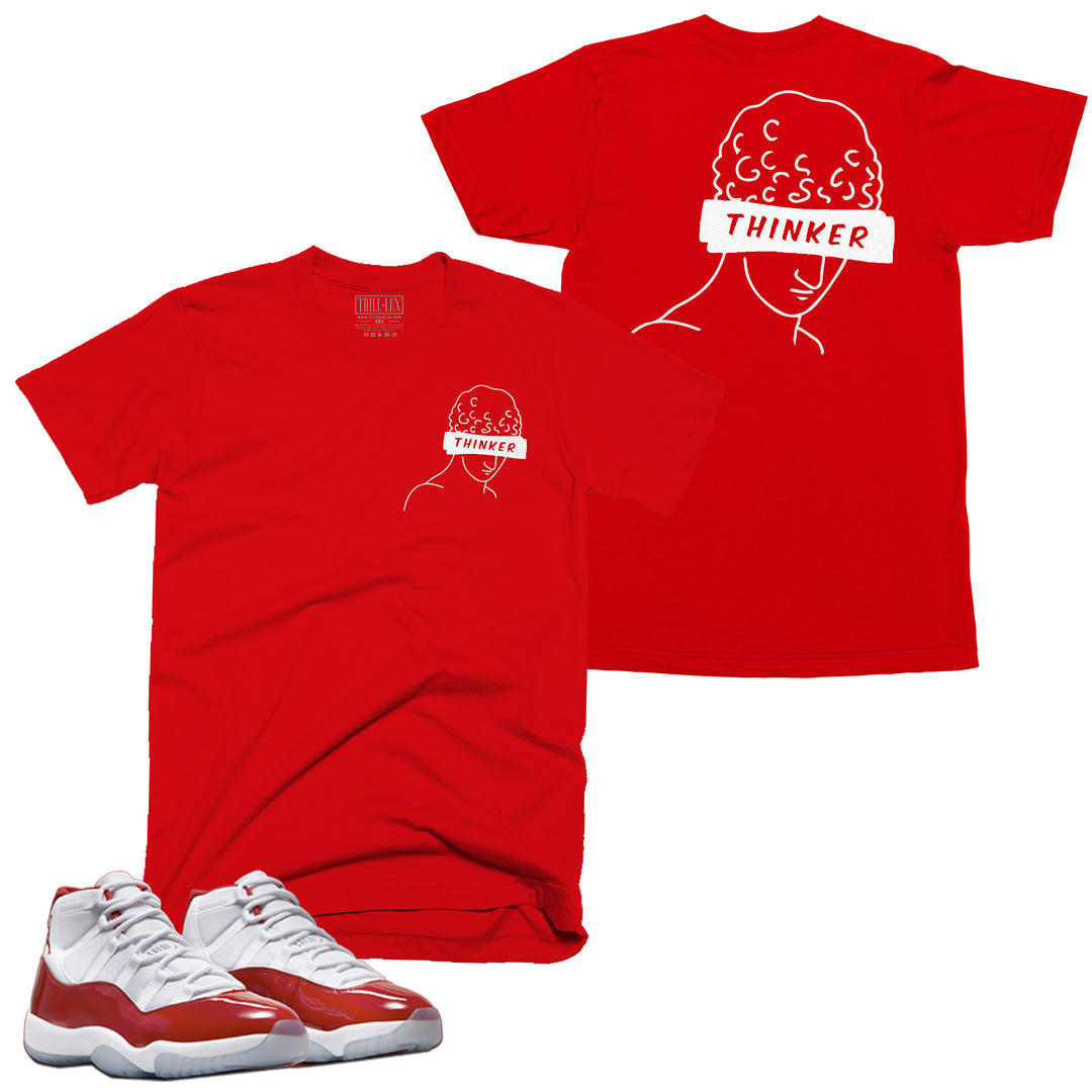 Thinker Tee | Retro Air Jordan 11 Cherry Red T-shirt