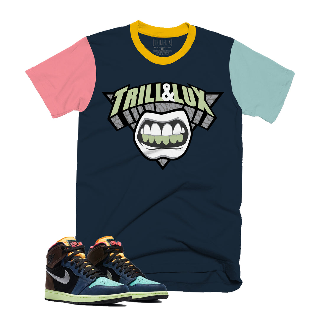 TRILL GRILL Tee | Retro Air Jordan 1 Bio Hack Colorblock T-shirt