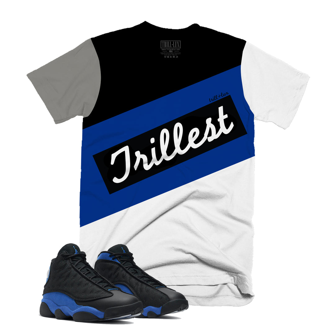 Trillest Tee | Retro Air Jordan 13 Black Royal Blue T-shirt |