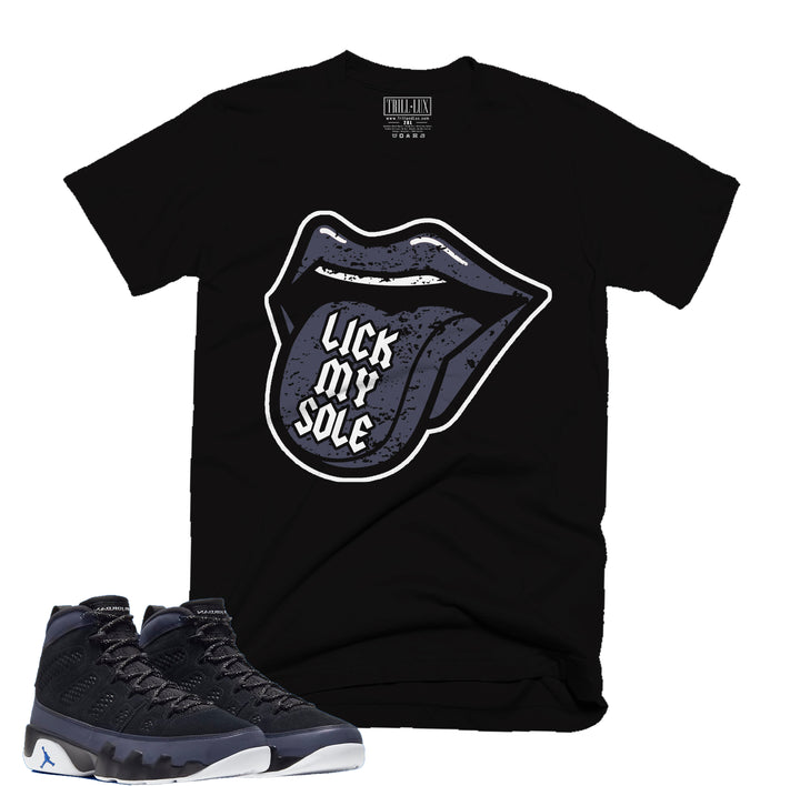 Trill and Lux | Lick My Sole Tee | Retro Jordan 9 Racer Blue Inspired T-shirt |