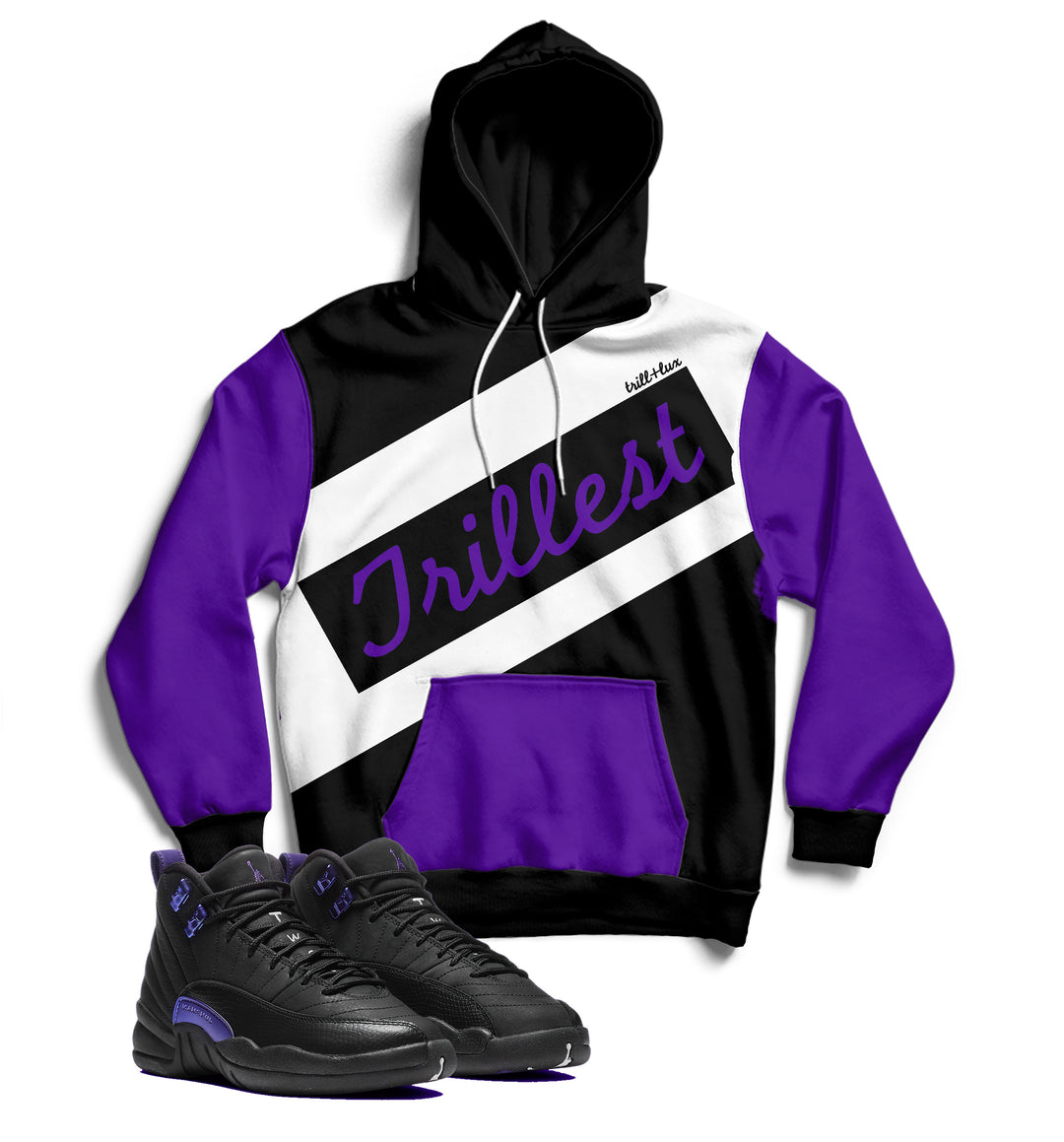 Trillest | Air Retro Jordan 12 Black Concord Inspired Hoodie
