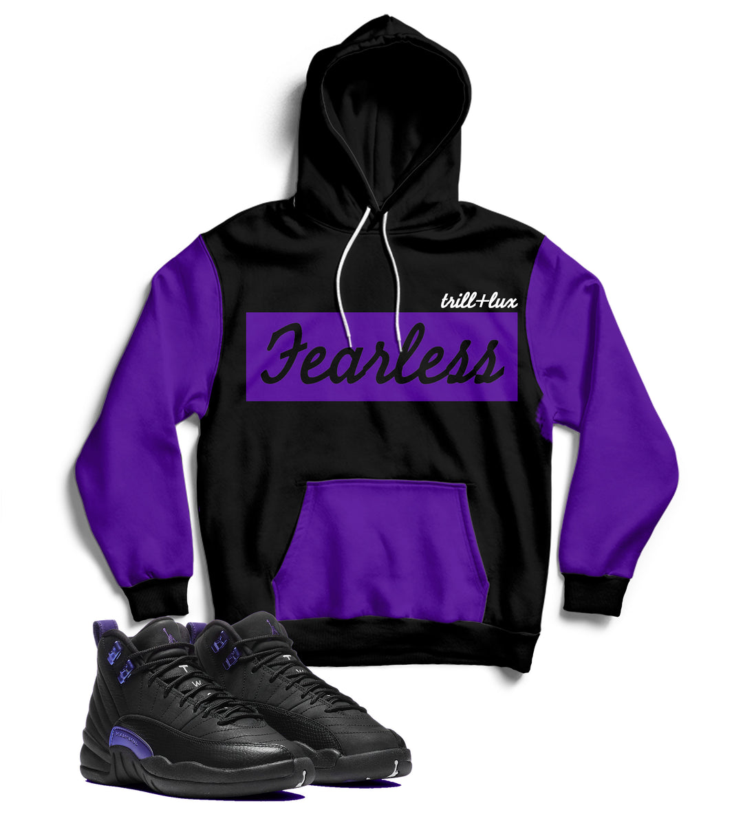 Fearless | Air Retro Jordan 12 Black Concord Inspired Hoodie