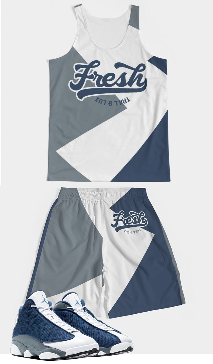 Trill & Lux | Air Jordan 13 Flint Inspired fragment Tank Top & Shorts