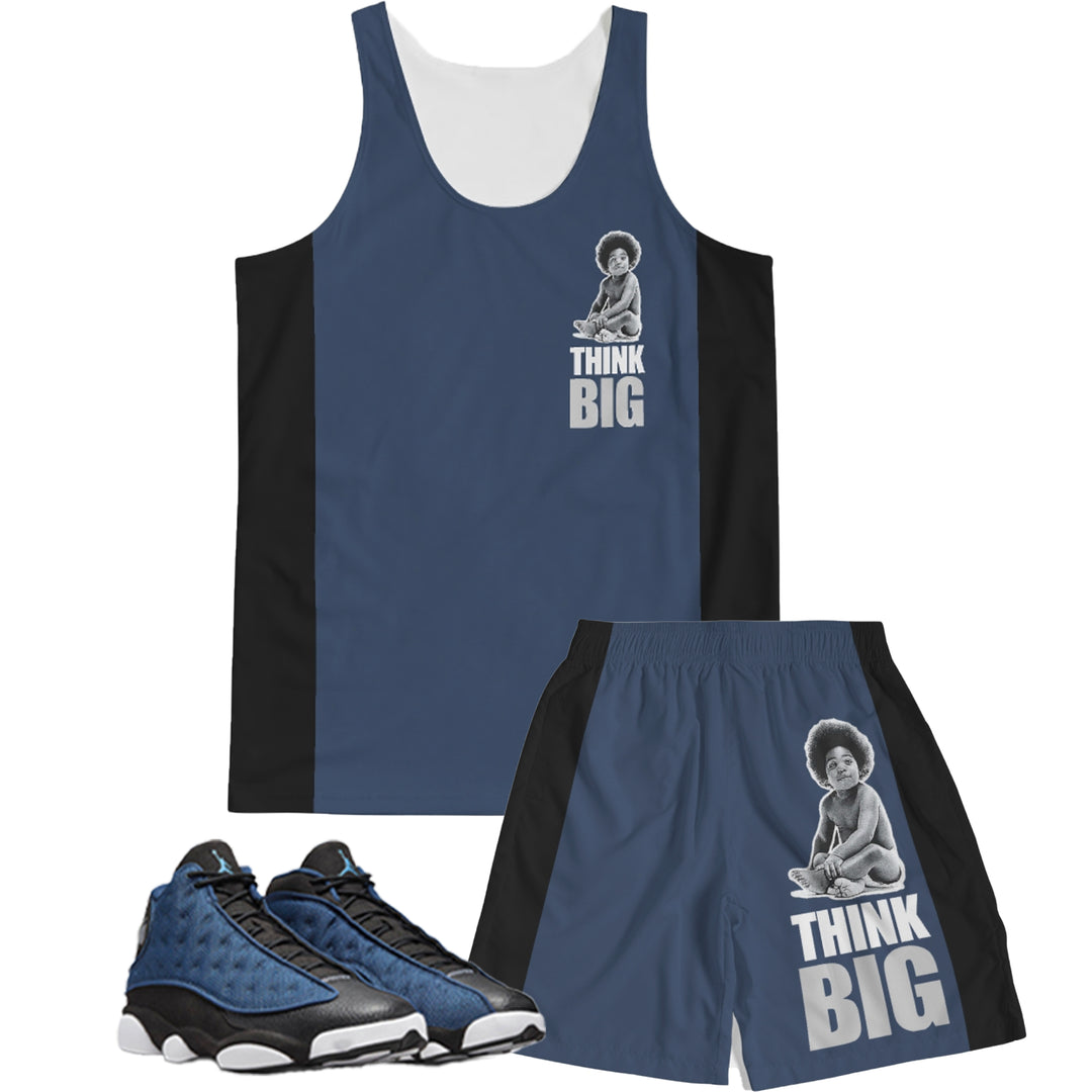 Think Big | Air Jordan 13 Navy Inspired Tank Top & Shorts