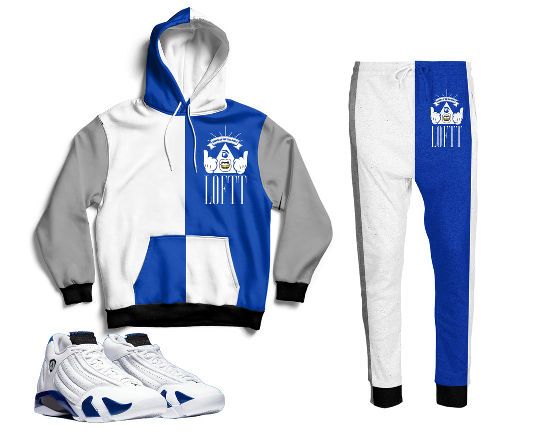 Trill & Lux LOFTT | Air Jordan 14 Hyper Royal Inspired Jogger and Hoodie Suit |