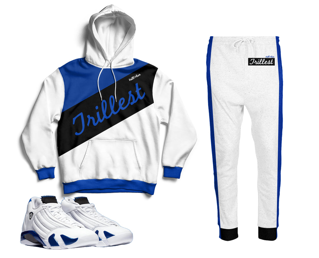 Trill & Lux TRILLEST | Air Jordan 14 Hyper Royal Inspired Jogger and Hoodie Suit |