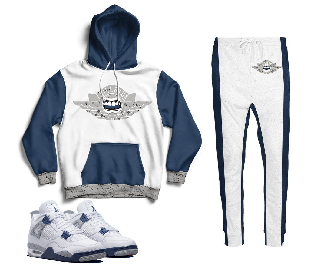 Flight | Air Jordan 4 Midnight Navy Inspired Jogger and Hoodie Suit |