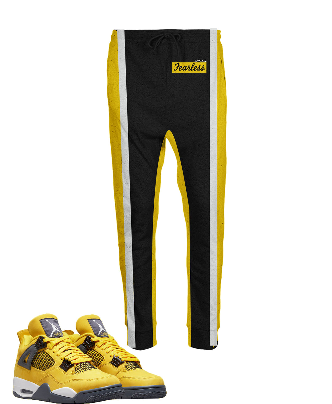 CLEARANCE - Fearless | Air Jordan 4 Tour Yellow Lightning Inspired Jogger