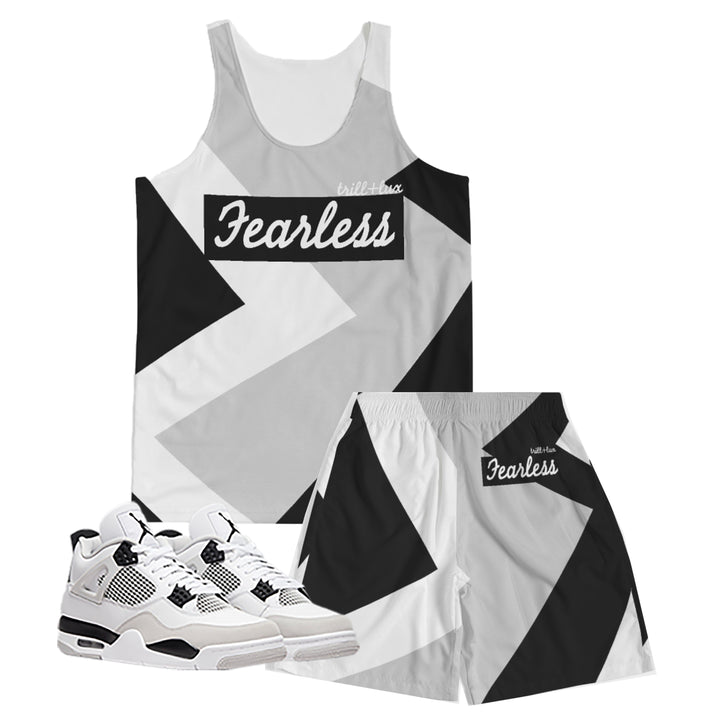 Fearless | Air Jordan 4 Military Black White Inspired Tank Top & Shorts
