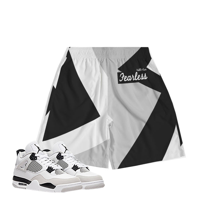 Fearless | Air jordan 4 Military Black White Inspired Jogger Shorts