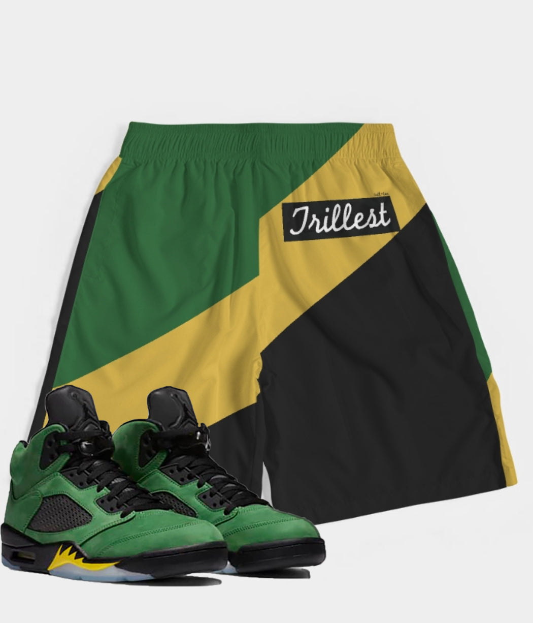 Trill & Lux | Air jordan 5 Apple Green Inspired Jogger Shorts
