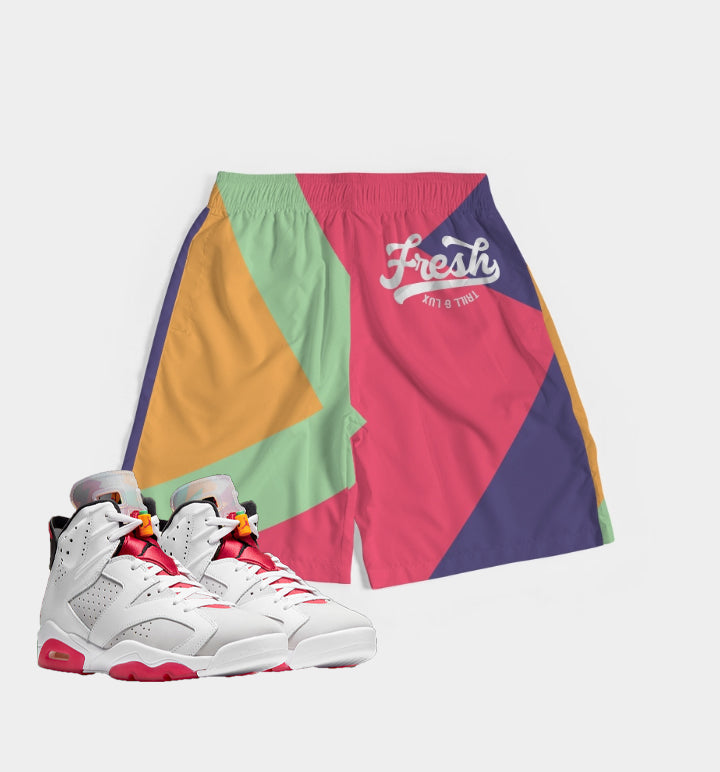 Trill & Lux | Air jordan 6 Hare Inspired fragment Jogger Shorts