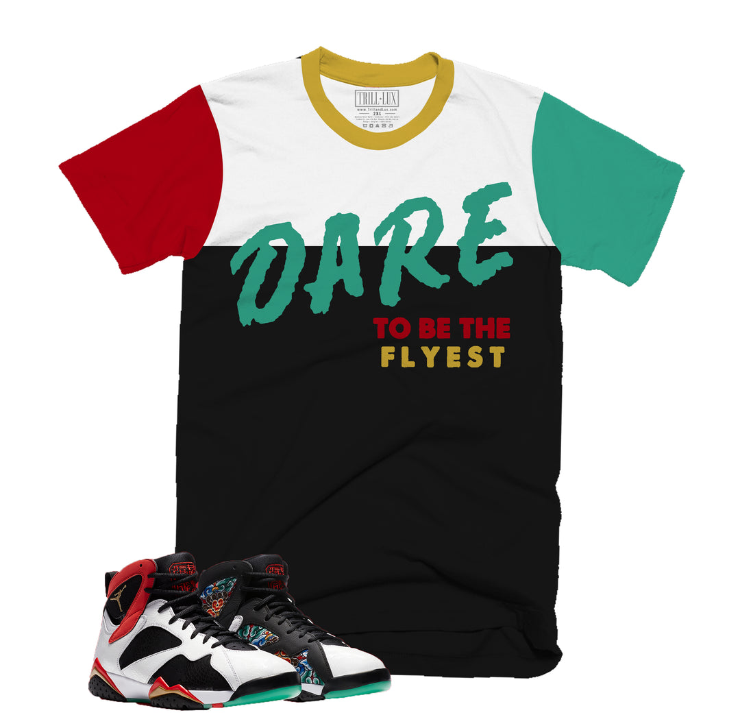 Dare | Retro Air Jordan 7 Chile Red Colorblock T-shirt