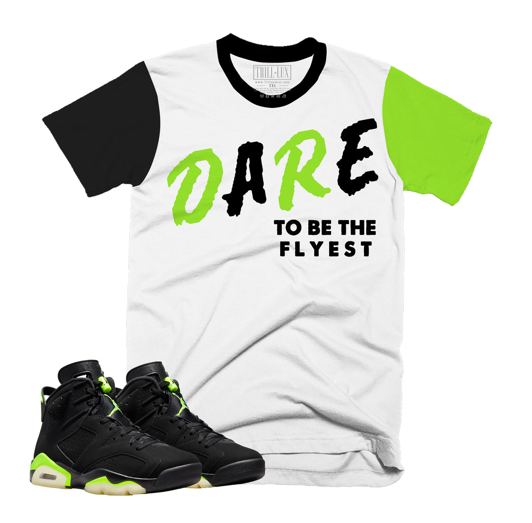 Dare Tee | Retro Air Jordan 6 Electric Green Colorblock T-shirt
