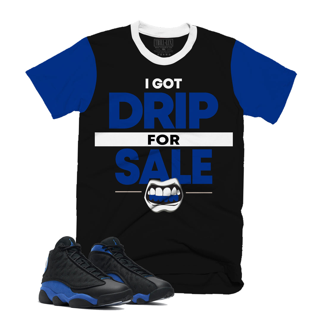 Drip For Sale Tee | Retro Air Jordan 13 Black Royal Blue T-shirt |