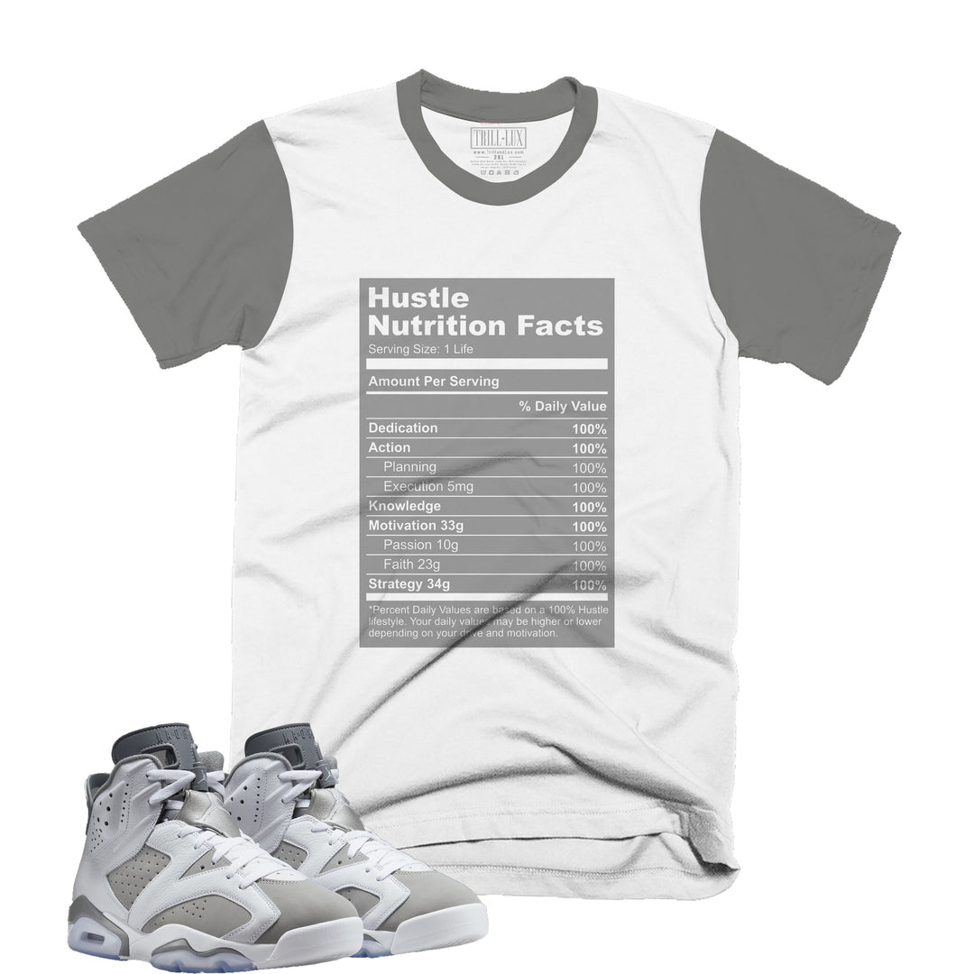 Facts | Retro Air Jordan 6 Cool Grey Navy Colorblock T-shirt