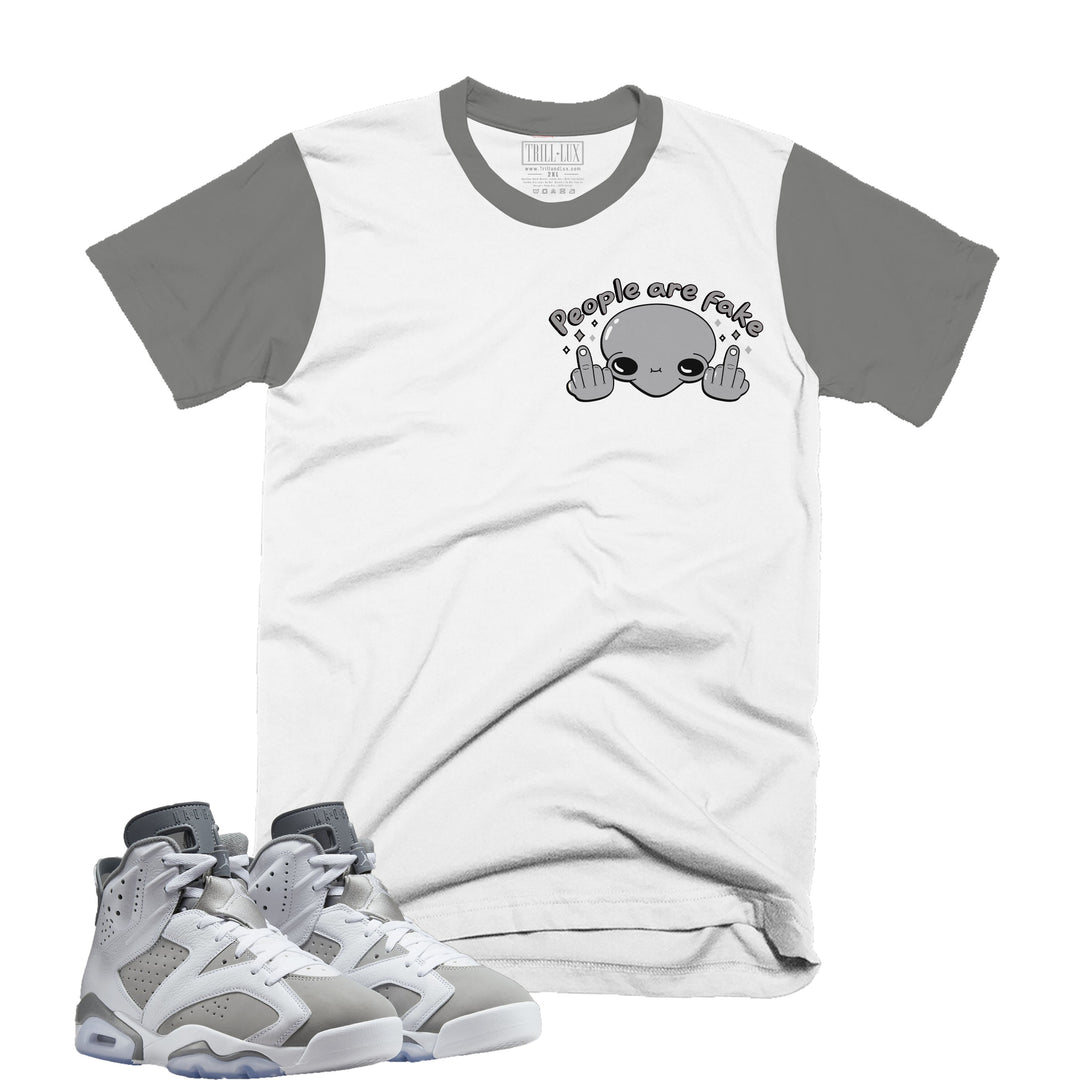 Fake | Retro Air Jordan 6 Cool Grey Navy Colorblock T-shirt