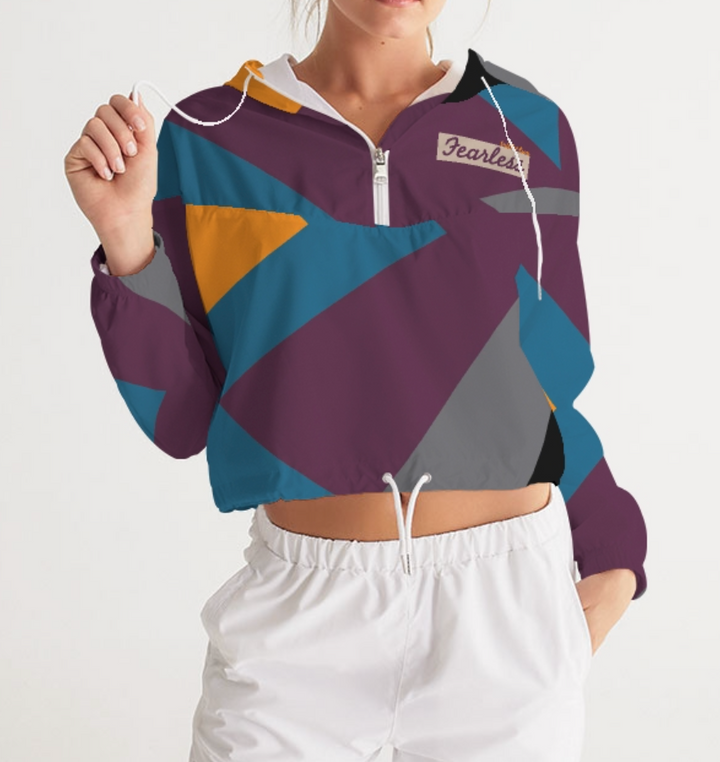 Trill and Lux |  Air jordan 6 Bordeaux Inspired | Women Cropped Windbreaker |