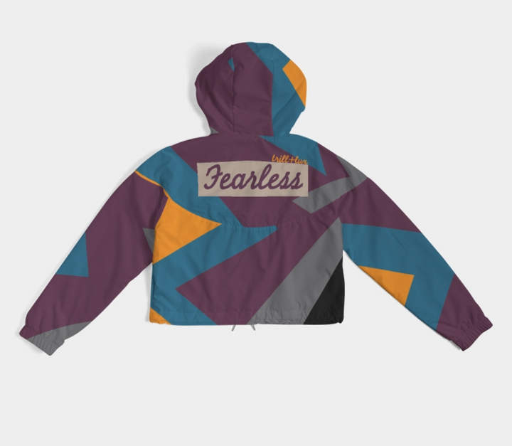 Trill and Lux |  Air jordan 6 Bordeaux Inspired | Women Cropped Windbreaker |