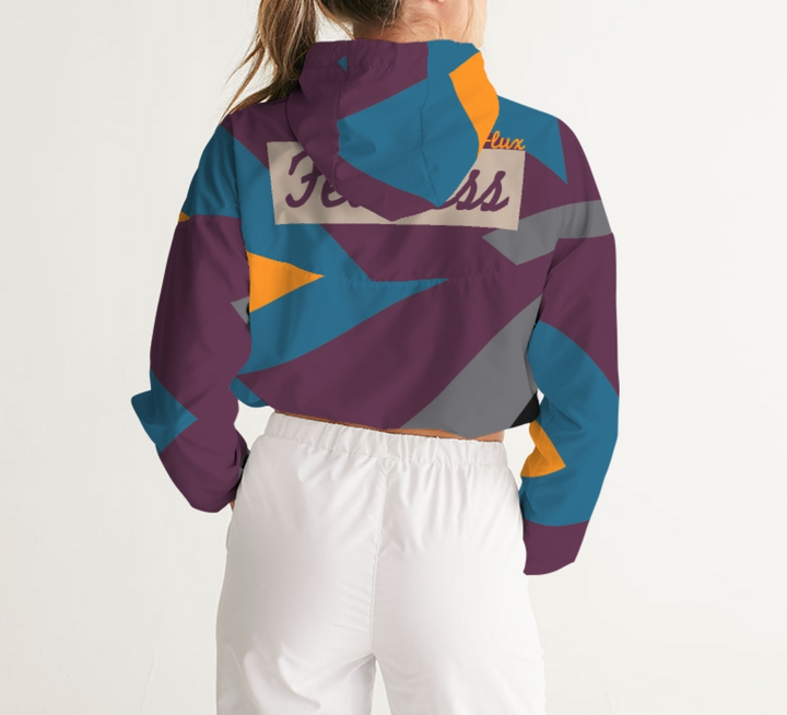Trill and Lux |  Air jordan 6 Bordeaux Inspired | Women Cropped Windbreaker |