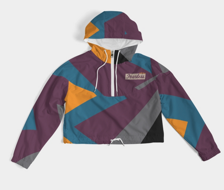 Trill and Lux |  Air jordan 6 Bordeaux Inspired | Women Cropped Windbreaker |