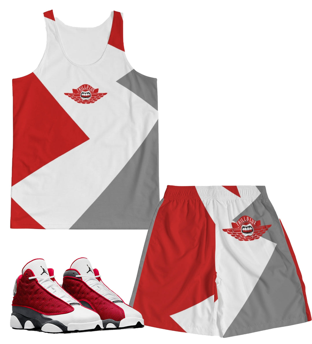 Flight | Air Jordan 13 Red Flint Inspired fragment Tank Top & Shorts