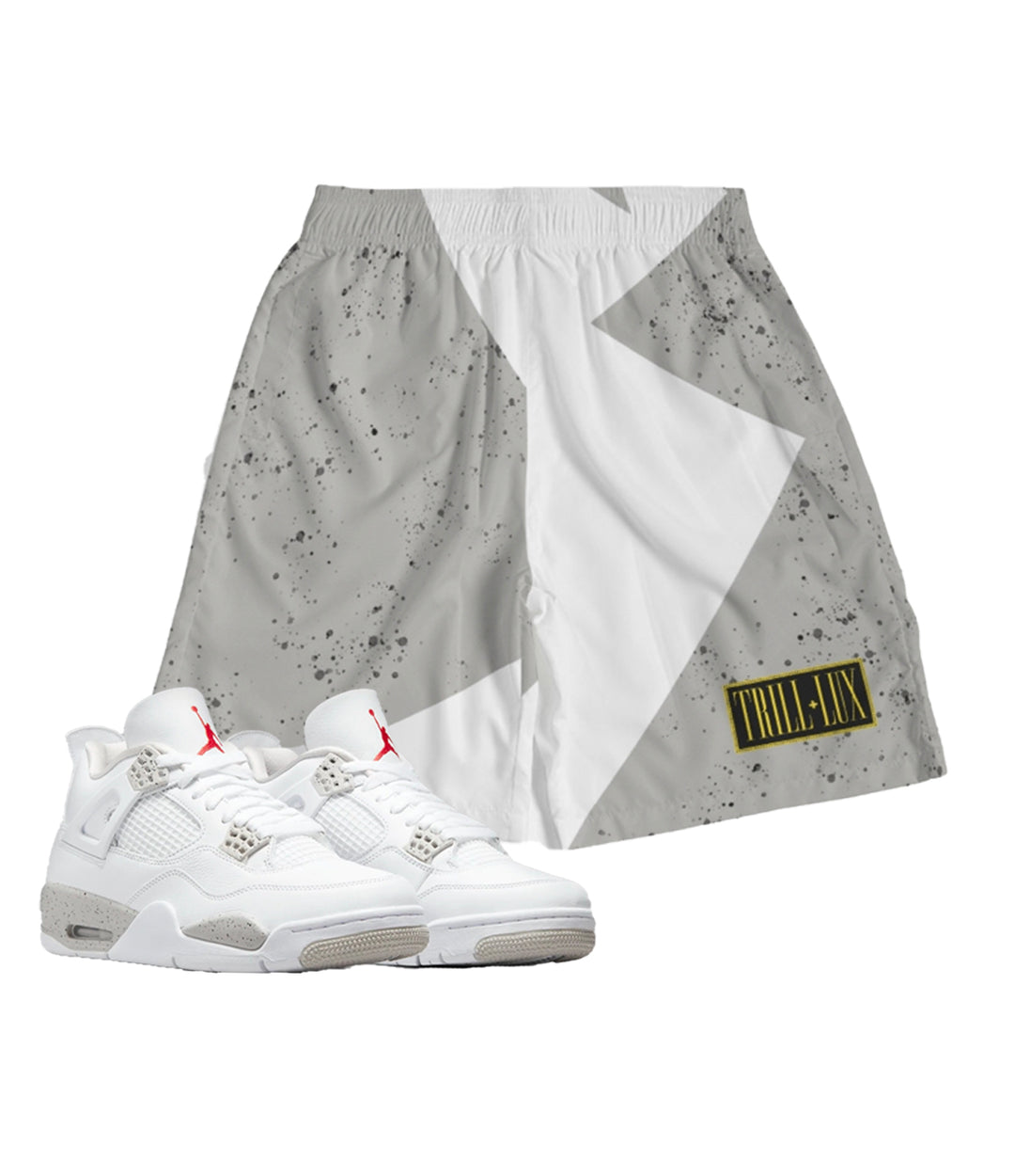 Trill | Air jordan 4 Tech White Oreo Inspired fragment Jogger Shorts