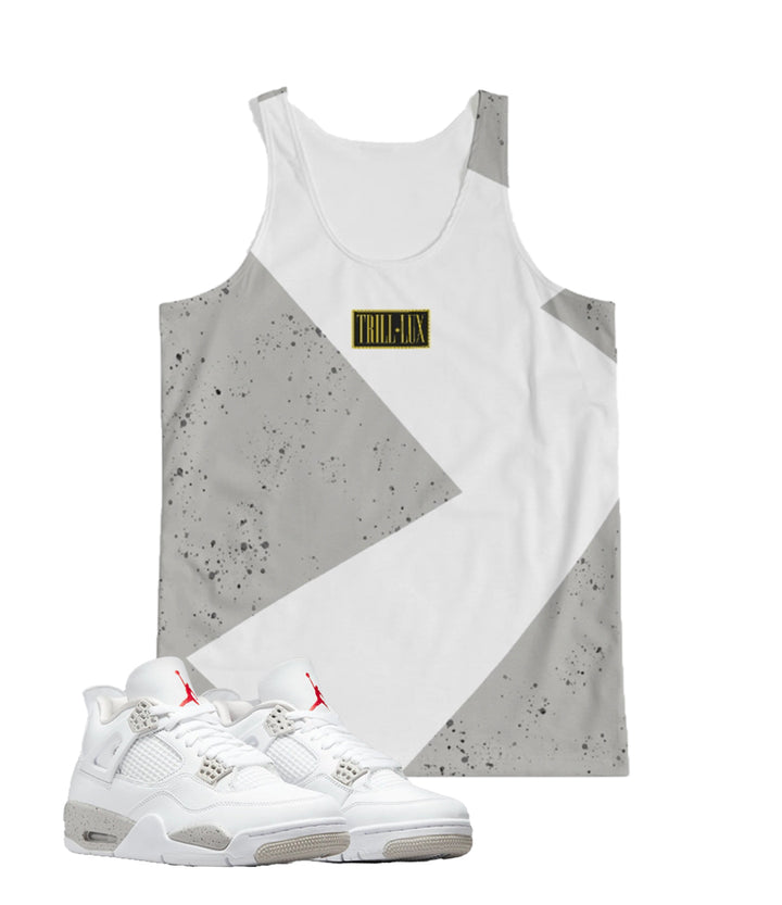 Trill | Air Jordan 4 Tech White Oreo Inspired fragment Tank Top & Shorts